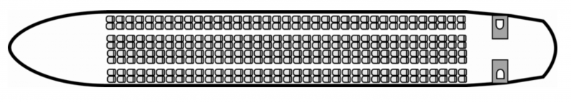 Interior layout plan of Airbus A330, airliners Charters, commercial airliner cabin seating, max. of passengers: 361, with crew, available for private business jets charter with a Airliner.