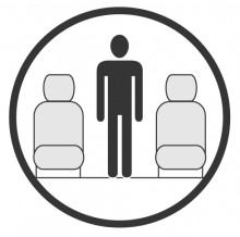 Sketch of the cabin section showing the height available for a passenger of Embraer Legacy 450, available for private jet charter with a Business Aircraft