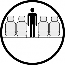 Sketch of the cabin section showing the height available for a passenger of ATR 42, available for private jet charter with a Airliner