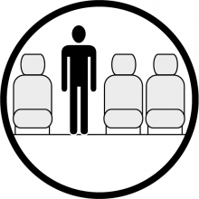 Sketch of the cabin section showing the height available for a passenger of Dornier 328 TP executive, available for private jet charter with a Business Aircraft