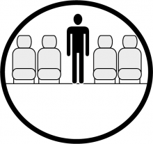 Sketch of the cabin section showing the height available for a passenger of Fokker 50, available for private jet charter with a Airliner
