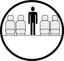 Sketch of the cabin section showing the height available for a passenger of Fokker 100 VIP, available for private jet charter with a Business Aircraft