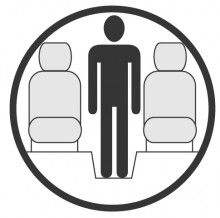 Sketch of the cabin section showing the height available for a passenger of Dassault Falcon 50, available for private jet charter with a Business Aircraft