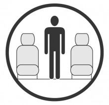 Sketch of the cabin section showing the height available for a passenger of Dassault Falcon 8X, available for private jet charter with a Private Jet