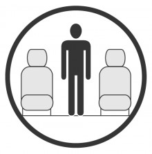 Sketch of the cabin section showing the height available for a passenger of Embraer Legacy, available for private jet charter with a Private Jet