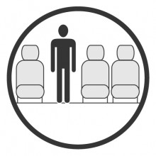 Sketch of the cabin section showing the height available for a passenger of Dornier 328 Jet, available for private jet charter with a Airliner
