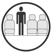 Sketch of the cabin section showing the height available for a passenger of Embraer Erj 135 Jet, available for private jet charter with a Airliner