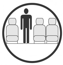 Sketch of the cabin section showing the height available for a passenger of Embraer Erj 145 Jet, available for private jet charter with a Airliner