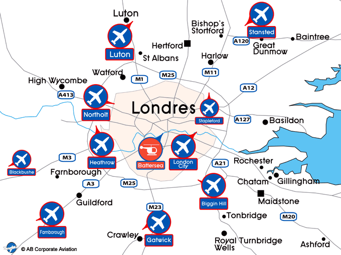 Map of London airports