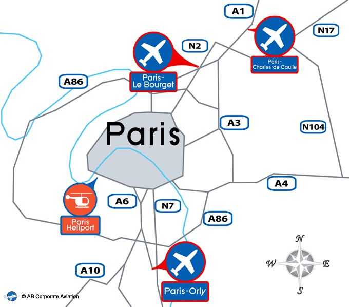 Paris airports map