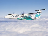 Bombardier dash 8 100 flying sky