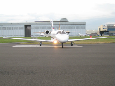 Citation jet cj3 ready for take off, private jet europe