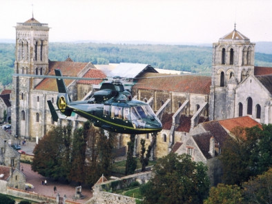VIP excursion Vip helicopter trip to the Alps by a Private Helicopter, thanks to Private Jet Charter service from AB Corporate Aviation, showing vip-helicopter-trip-to-the-alps-dolphin-abbaye-de-vezelay.