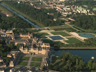 VIP excursion Paris sightseeing tour: castle of Fontainebleau by a Private Helicopter, thanks to Private Jet Charter service from AB Corporate Aviation, showing paris-sightseeing-tour-castle-of-fontainebleau-sky-view.