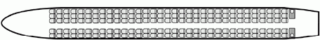 Interior layout plan of Boeing MD 83, airliners Charters, , max. of passengers: 167, with crew, available for private business jets charter with a Airliner.