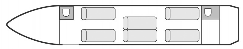 Other interior layout plan of Dassault Falcon 900 EX, long range Business Jets Charters, large cabin executive aircraft - V.I.P. accomodation, max. of passengers: 14, with crew: 2 pilots, 1 flight attendant, available for private business jets charter with a Private Jet.