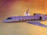 Gulfstream 4 flying, Luxury private aircraft