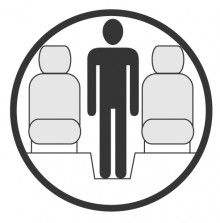 Sketch of the cabin section showing the height available for a passenger of Beechcraft Premier I, available for private jet charter with a Air Taxi