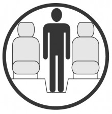 Sketch of the cabin section showing the height available for a passenger of Bombardier LearJet 55, available for private jet charter with a Private Aircraft