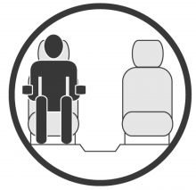 Sketch of the cabin section showing the height available for a passenger of Embraer Phenom 300, available for private jet charter with a Private Jet