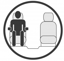 Sketch of the cabin section showing the height available for a passenger of Cessna CitationJet CJ2, available for private jet charter with a Private Jet