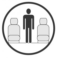 Sketch of the cabin section showing the height available for a passenger of Cessna Citation Latitude, available for private jet charter with a Private Jet