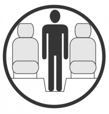 Sketch of the cabin section showing the height available for a passenger of Cessna Citation VII, available for private jet charter with a Business Jet