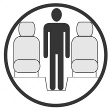 Sketch of the cabin section showing the height available for a passenger of Dassault Falcon 20, available for private jet charter with a Business Jet