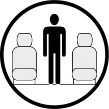 Sketch of the cabin section showing the height available for a passenger of Gulfstream 200, available for private jet charter with a Business Aircraft