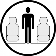 Sketch of the cabin section showing the height available for a passenger of Beechcraft 1900D VIP, available for private jet charter with a Business Aircraft