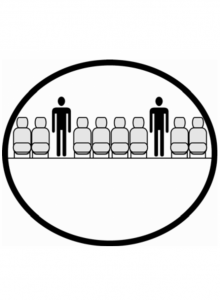 Sketch of the cabin section showing the height available for a passenger of Airbus A330, available for private jet charter with a Airliner
