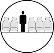 Sketch of the cabin section showing the height available for a passenger of Boeing MD 83, available for private jet charter with a Airliner