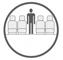 Sketch of the cabin section showing the height available for a passenger of Bombardier CRJ 1000, available for private jet charter with a Airliner